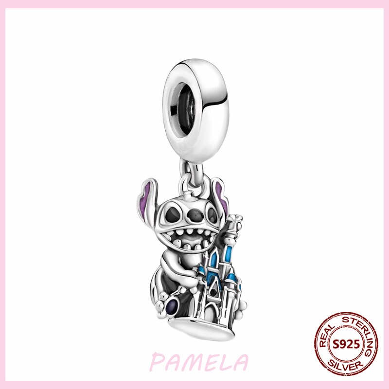 PAMELA-abalorios de plata esterlina 925 para mujer, abalorios de flamenco rosa, perro, búho, Animal, bricolaje para pulsera colgante Original, joyería de: YBT516