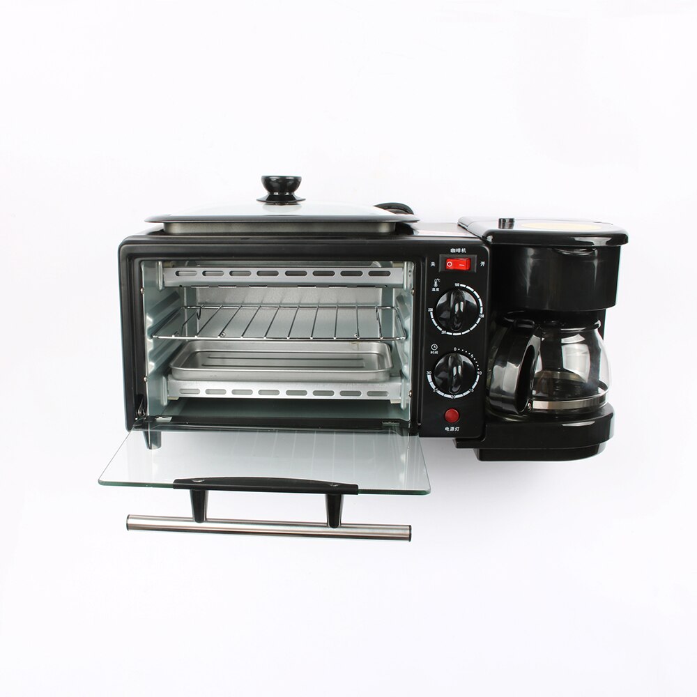 3 In 1 Electric Breakfast Machine 220V Toaster Oven Home Coffee Maker Pizza Egg Tart Oven Frying Pan Bread Maker