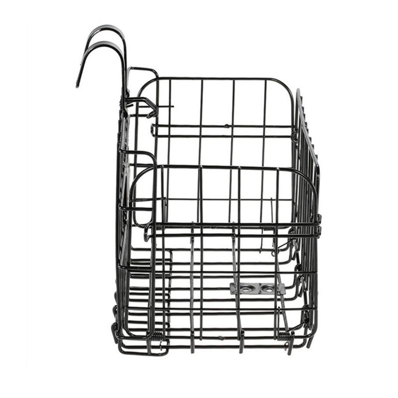 Cykelkurv forreste bag taske foldbar metal wire taske opbevaring cykelkurv mountainbike transport  d3 s 0