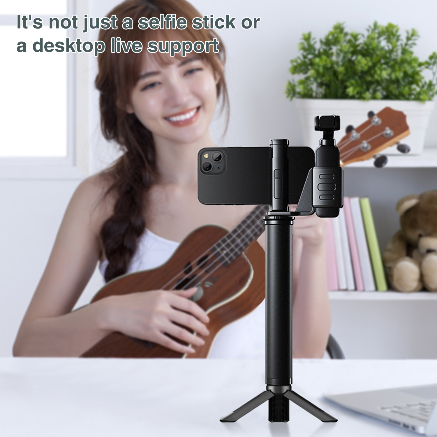 Håndgreb batteri til  go 4800 mah batterioplader powerbank greb håndholdt monopod selfie stick til action kamera