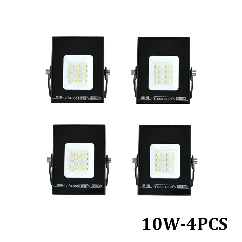 Flood Light LED Outdoor Exterior Projector Lamp 10W 20W 30W 50W 100W 150W For Garden Fence Street Garage Spotlights: 10W -4pcs / Cold White