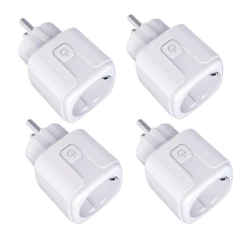 16A EU Tuya Smart Wifi Power Plug For HomeKit Smart Home Wifi Wireless Socket Outlet Works With Alexa Google Home Smart Life App: 4pcs