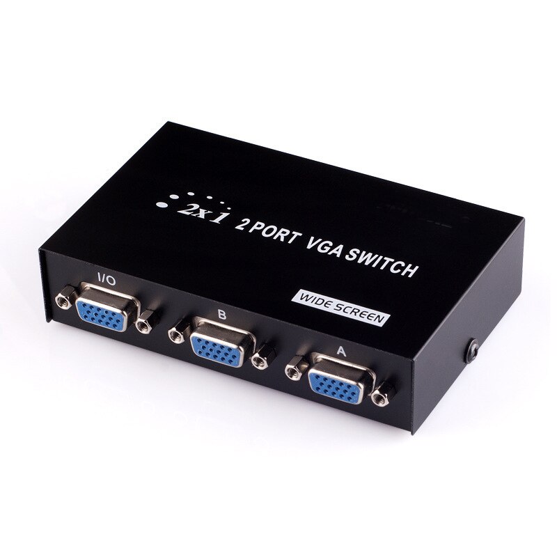 2 Port HD VGA SVGA Sharing Switch Box For LCD PC TV Monitor Video 2 In 1 Out for PC Laptop