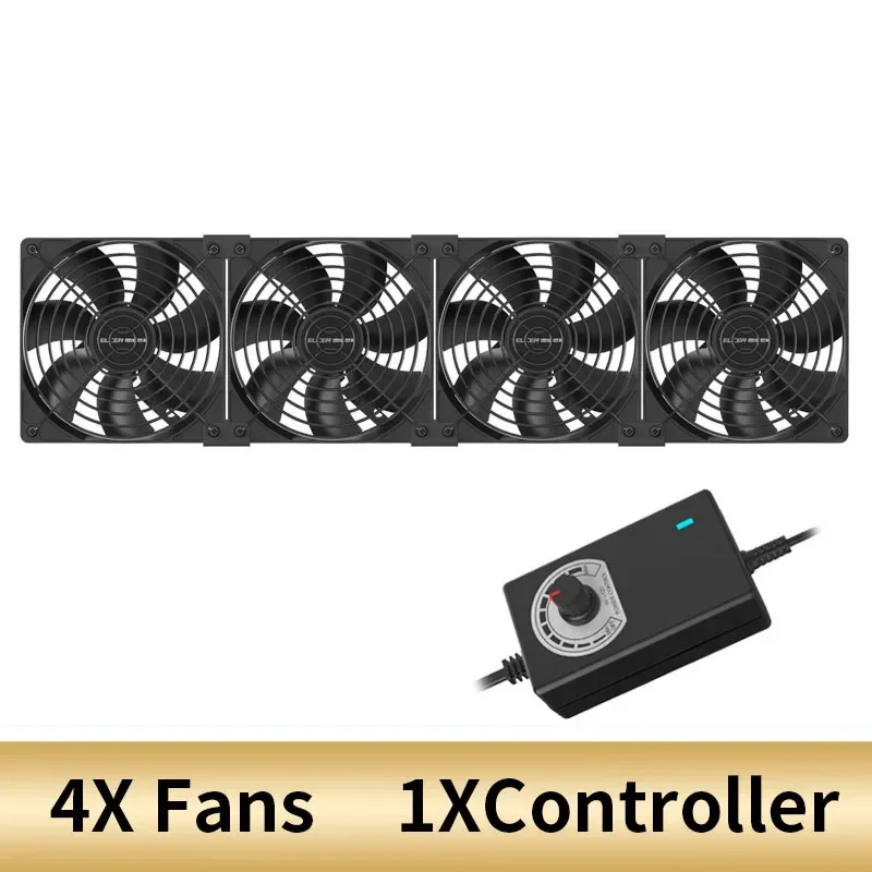 Ventilador de refrigeración de 120mm y 3000RPM con controlador, 12cm, 12V, 220V, máquina Btc, chasis, estación de trabajo, gabinete, radiador, ventilador de servidor: Amarillo claro / EU