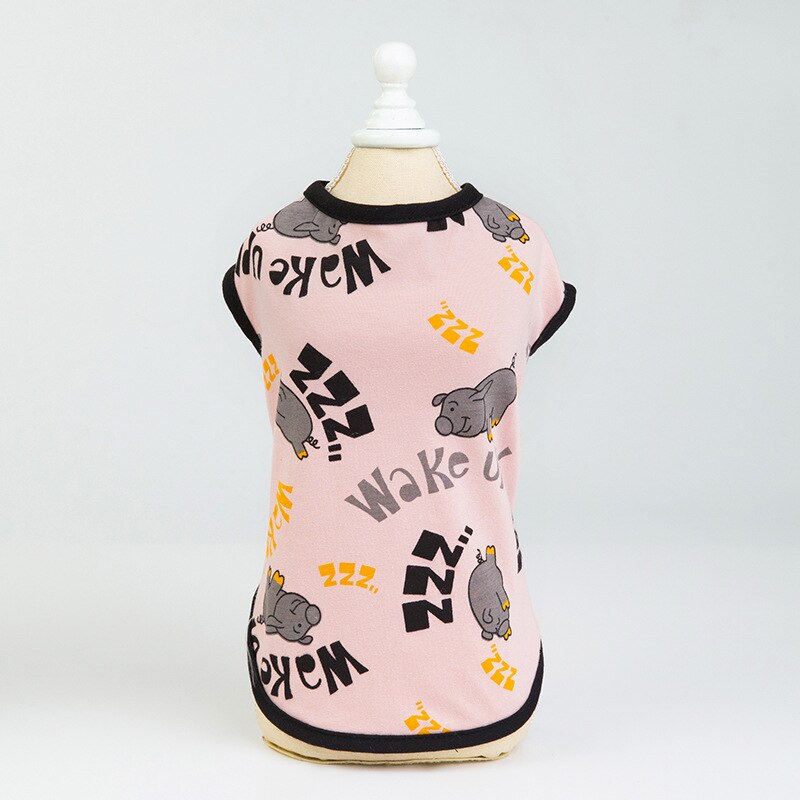 Sommer hundetøj bomuldsgris printede veste til hund pink gul farver s-xxl størrelser cool sommer kæledyr tøj: Lyserød / S