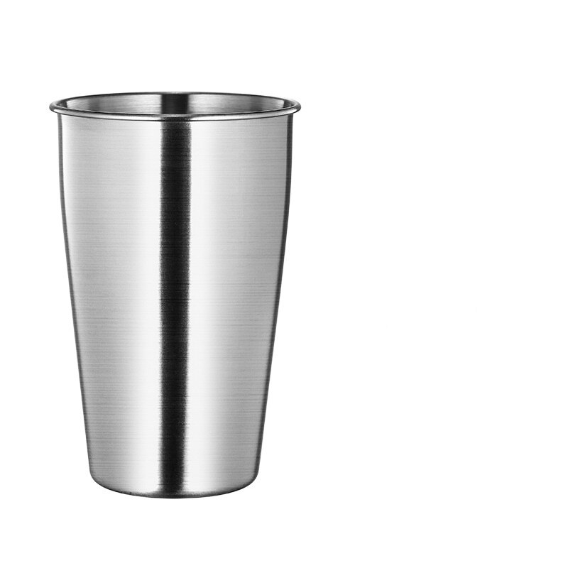 Taza de agua de acero inoxidable 350 gruesa de 500/304 ml, taza de jugo de bebida fría para el hogar, taza de cerveza portátil para el coche al aire libre: Transparente / 500ml