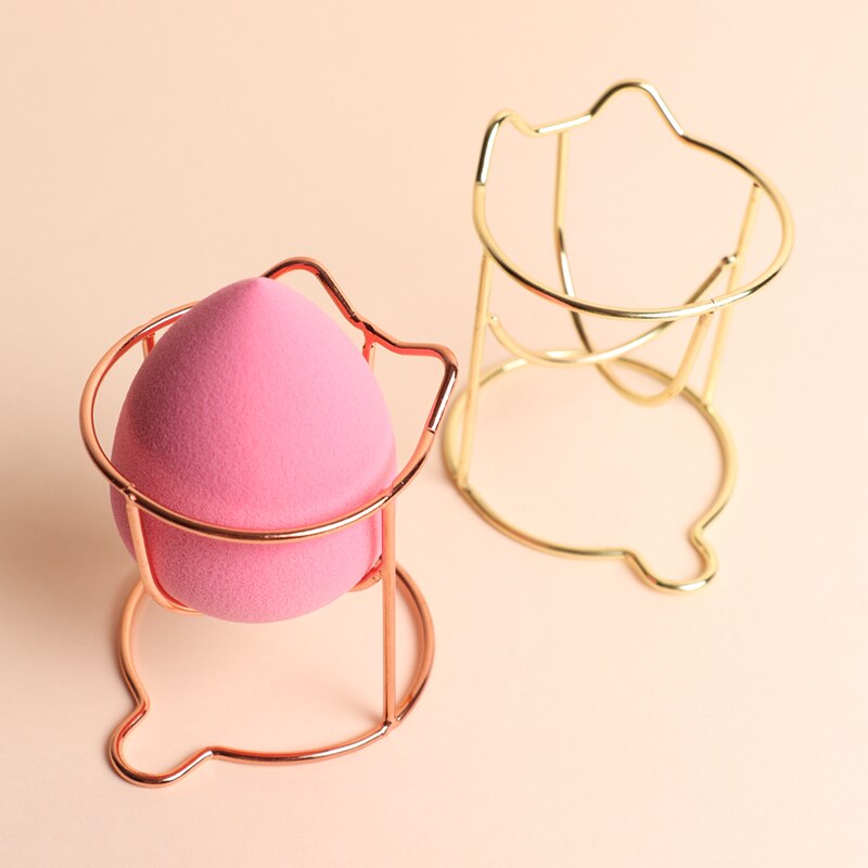1 Pc mignon chat beauté oeuf support support sèche cosmétique maquillage éponge gourde poudre bouffée support organisateur boîte étagère stockage outils