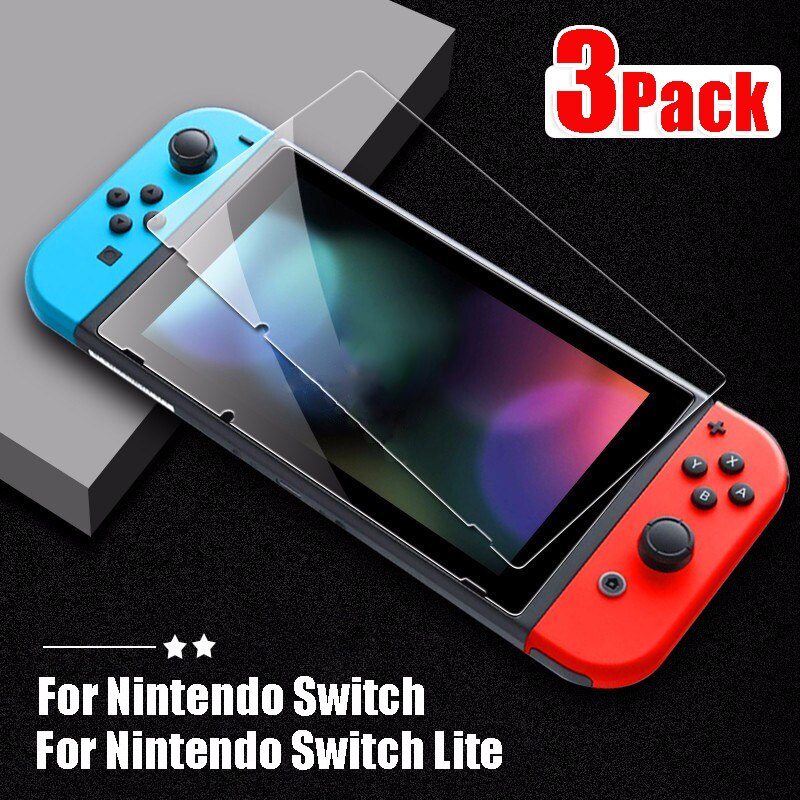 Proteggi schermo in vetro temperato 3Pack per Nintendo Switch NS 9H vetro di durezza per Nintendo Switch Lite pellicola per schermo Nintend