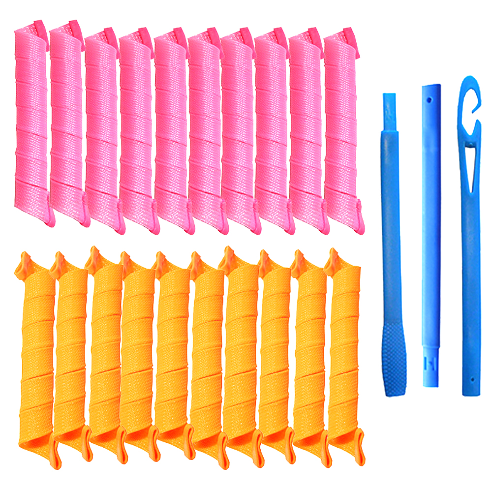 Rulos mágicos para rizos en espiral, Kit de peinado sin calor para cabello largo, 40 piezas (45/50/55cm), la mayoría de los tipos de peinado