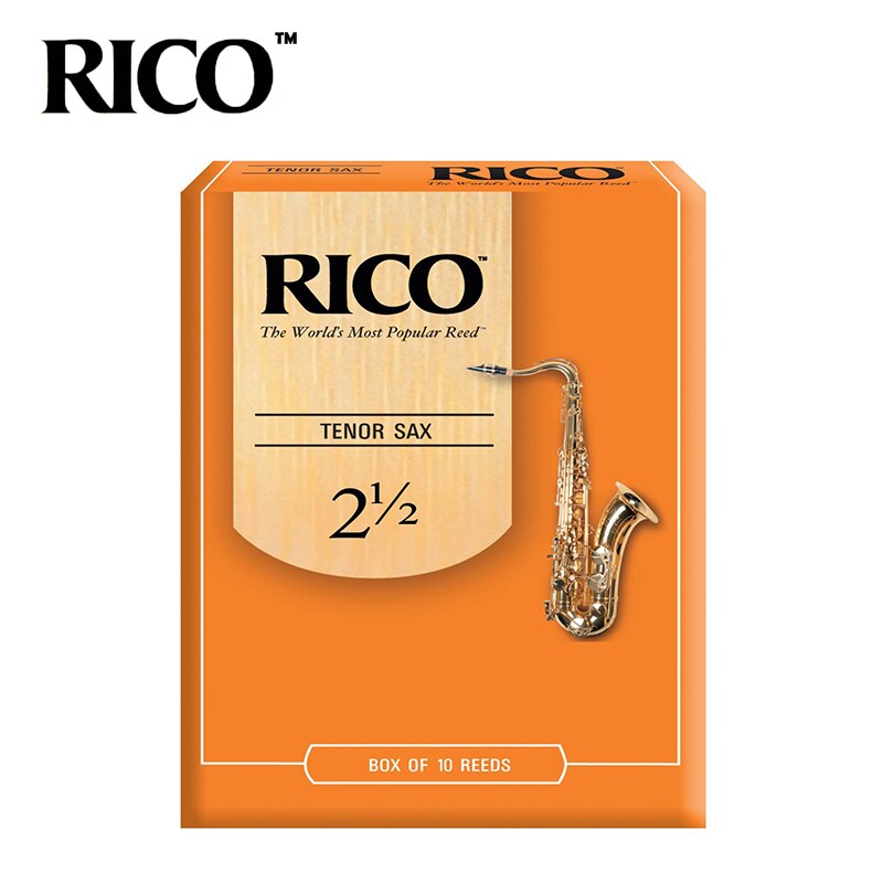 Anches de saxo RICO Derppde ténor Bb force 2.5 #, 3.0 # Orange boîte de 10