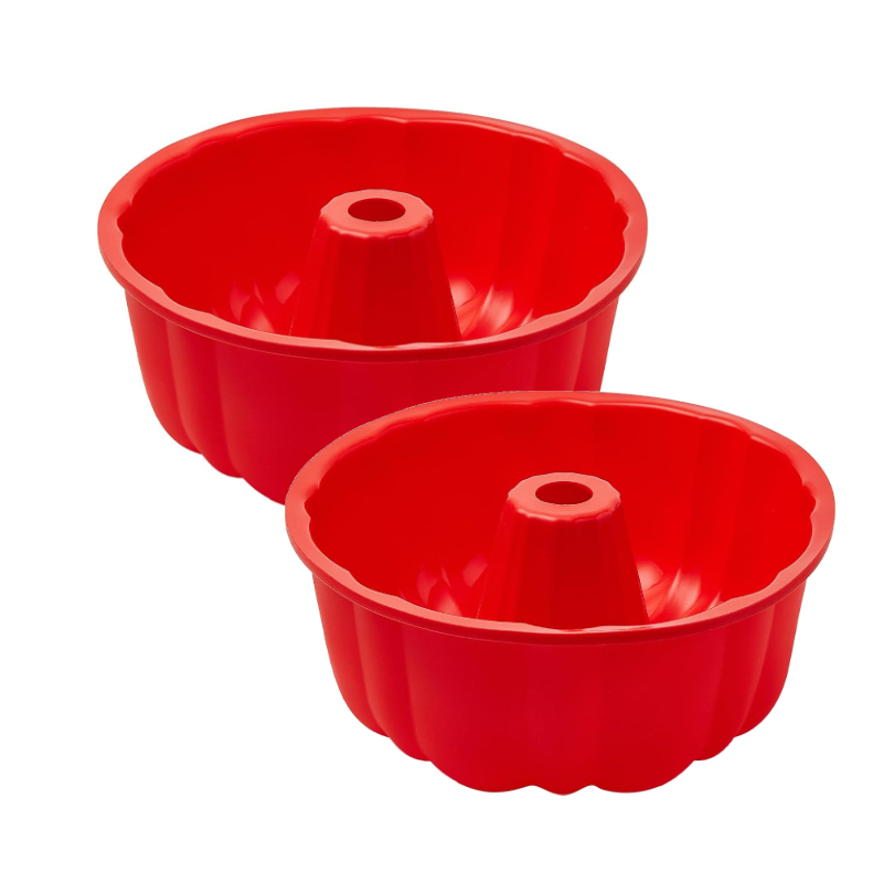 10inch Bundt Cake Pan Non-Stick Silicone Bakeware Fluted Round Baking Mold for Oven Home Kitchen Premium Reusable Easy Release: light yellow