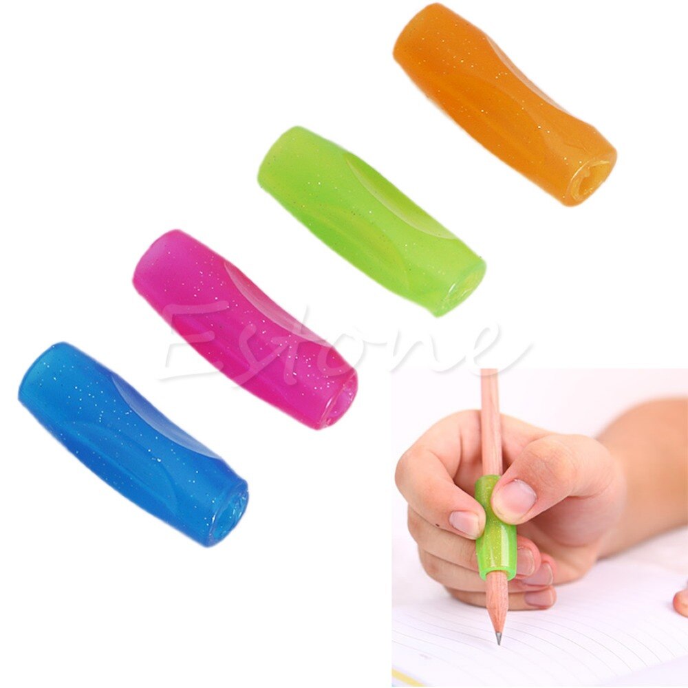 4 Uds empuñadura de goma blanda pluma ortopédica superior lápiz agarre herramienta para practicar caligrafía