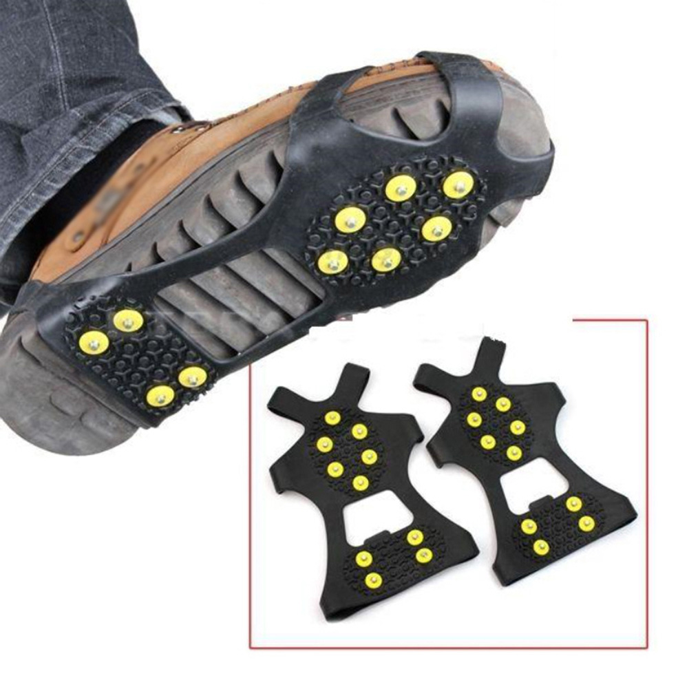 1 Paar 10Stud Sml Winter Antislip Sneeuw Schoen Spikes Antislip Ijs Grips Cleats Stijgijzers Outdoor klimmen Schoenen Cover Stijgijzers