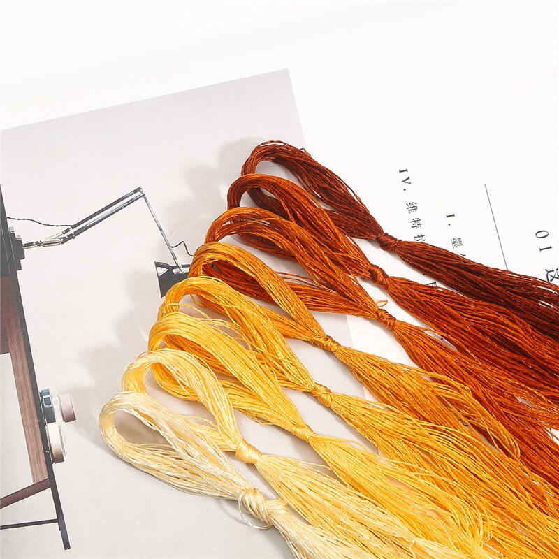 20m/pcs Silk Embroidery 100% Silk Thread Spiraea Embroide Silk Thread Small Sticks Of Hand Embroidery Embroider Cross Stitch: Light Brown