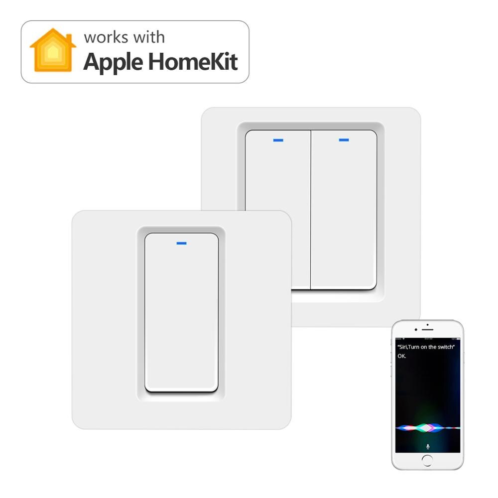 Apple HomeKit Switch WiFi Smart Remote Control Wall Switch Home LED Light Push Button Switch Work With Siri Interruptores