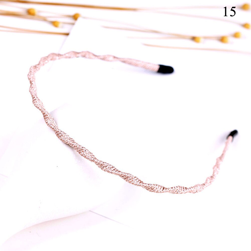 Vrouwen chique super dunne glitter haaraccessoires golvende glanzende metalen kleur hoofdband zomer haarband voor vrouwen en meisjes: 15