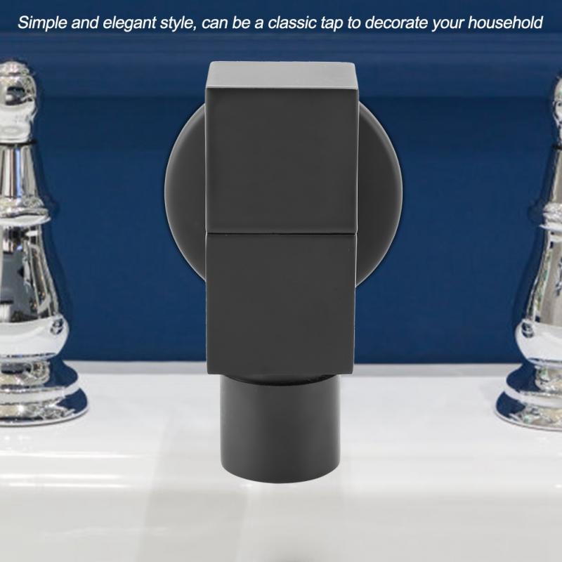 Brass Square Washing Machine Faucet Wall Mount Laundry Cold Water Tap Black