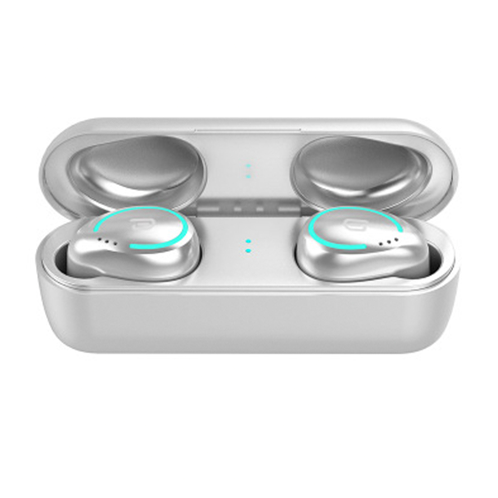 TWS-I8 Bluetooth 5,0 auriculares Blutooth inalámbricos con caja de carga: Plata