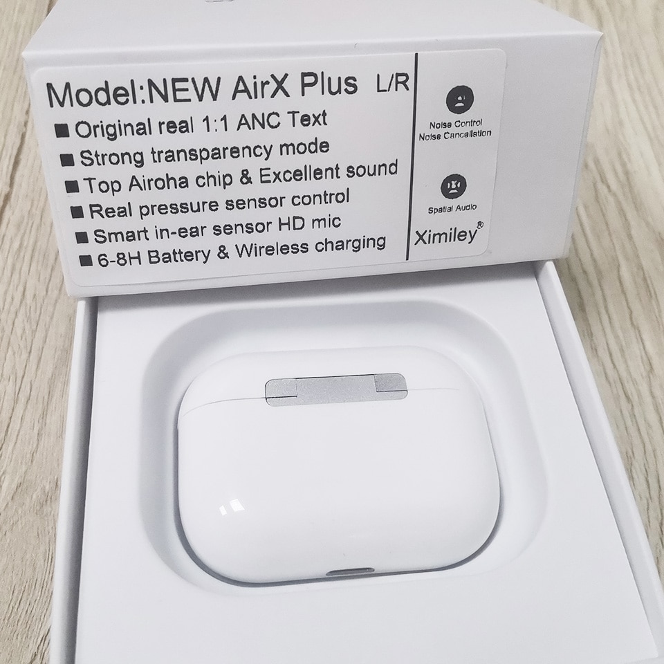 TOP 1562A Chip AirX Plus ANC TWS Wireless Bluetooth Earphones Active Noise Cancelling Earbuds 12D Super Bass HD MIC 6-8H Battery