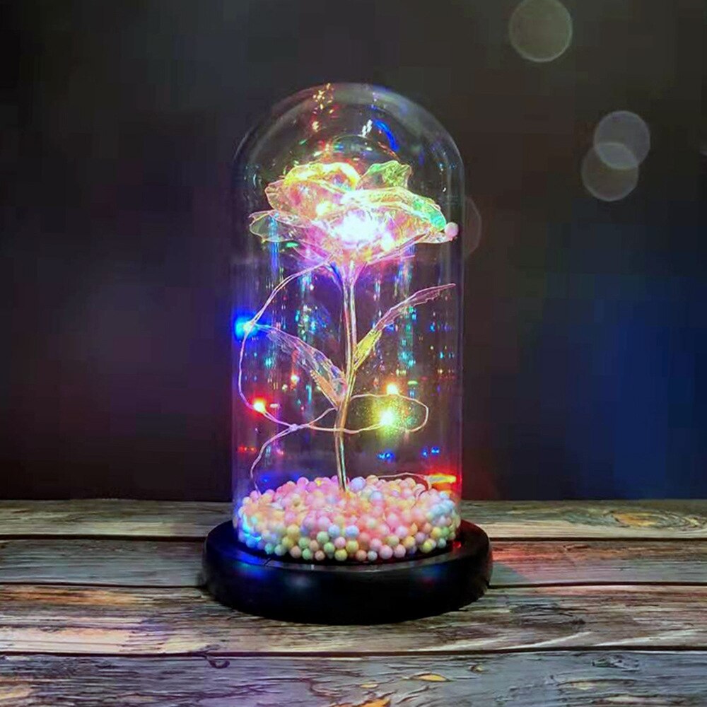 La belle et la bête Rose éternelle en flacon dôme en verre pour saint valentin décoration fête de mariage fête des mères: 05-Bubble flower