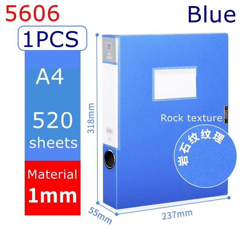 Deli 5603 file box A4 file folder documents storage bag storage box label box: 5606-BLUE