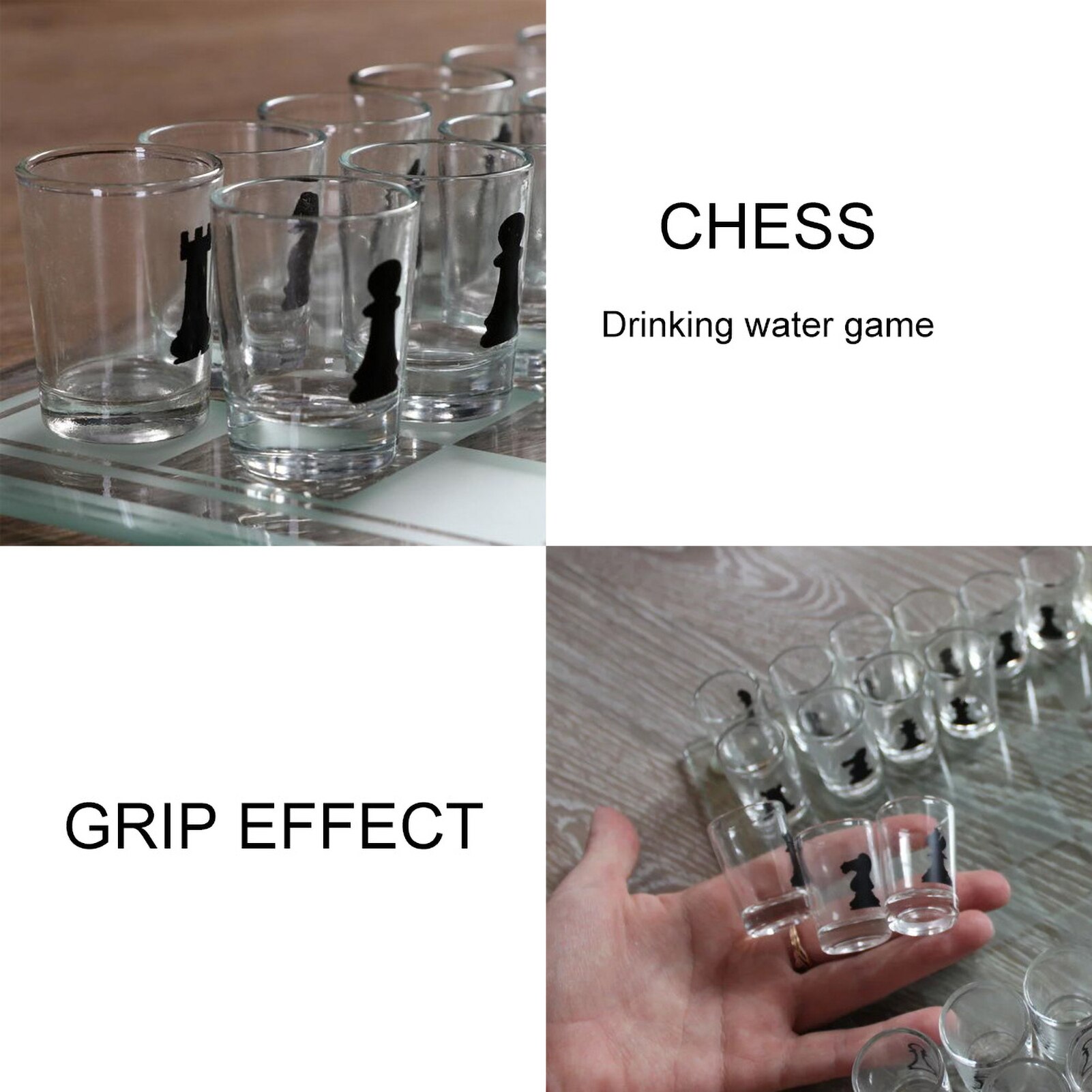 Small Shot Glass Chess Board Drinking Game Set Intelligent Interactive Exquisite Workmanship Interesting Toy For Travel Party