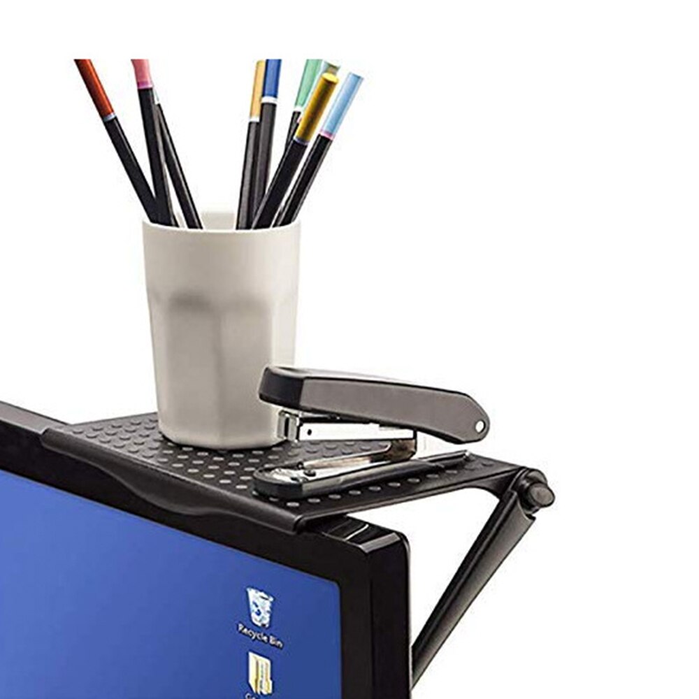 Kontor opbevaring rack klip computerskærm bord skrivebord tilbehør arrangør til kosmetik hylde hjemmekontor arrangør 1pc