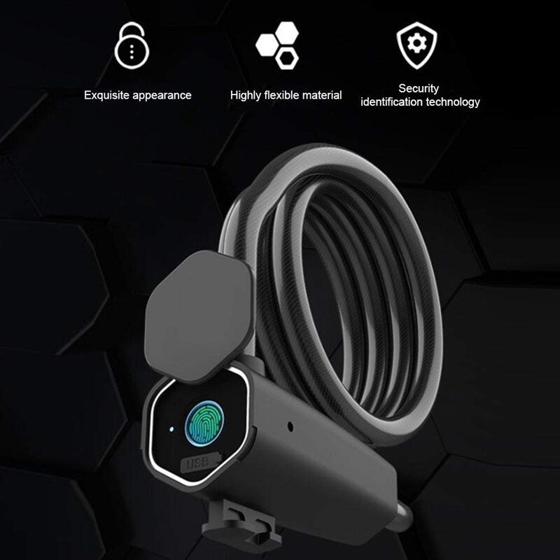 W16 Bluetooth Steel Rope Fingerprint Lock Anti-Theft Anti-Shear Motorcycle Electric Car Glass Door Wire Electronic Lock Ring Rin