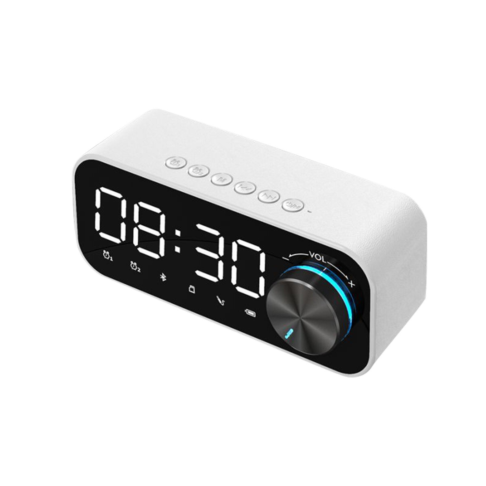 Bluetooth Digital Alarm Clock+Charging Cable Dual Alarm Clock Bluetooth Speaker Digital LED Wireless Subwoofer Music Player c50: B