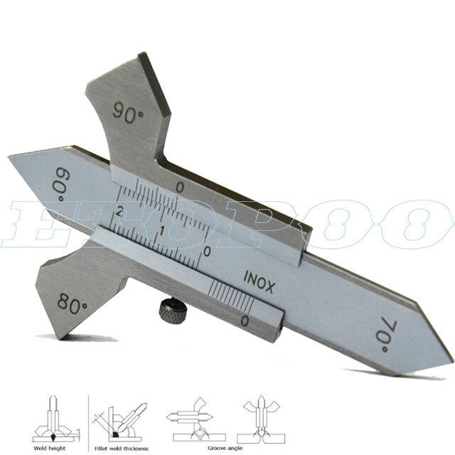 Jauge d&#39;inspection de soudure, Test de soudure, perle/filet/couronne, règle Ulnar, outil de mesure d&#39;angle de degré, calibre HI-LO: 020mm