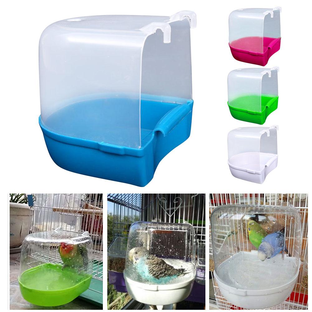 1pc plast fåglar vattenbadkar badkar papegoja för parakit lovebird fågel husdjur bur hängande skål parakit fågelbad fåglar tillbehör