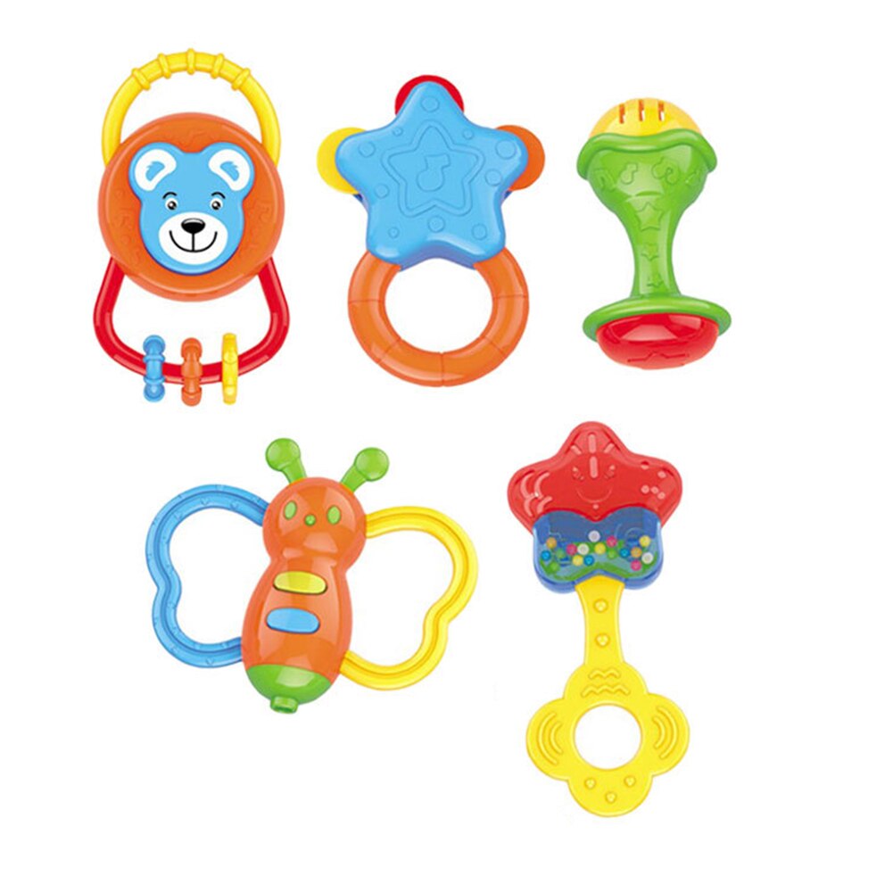 Baby Cartoon Hand Jingle Musical Developmental Speelgoed Bed Klokken Voor Kinderen Ring Rammelaars Bijtring Speelgoed Voor Kinderen 5/8 stuks