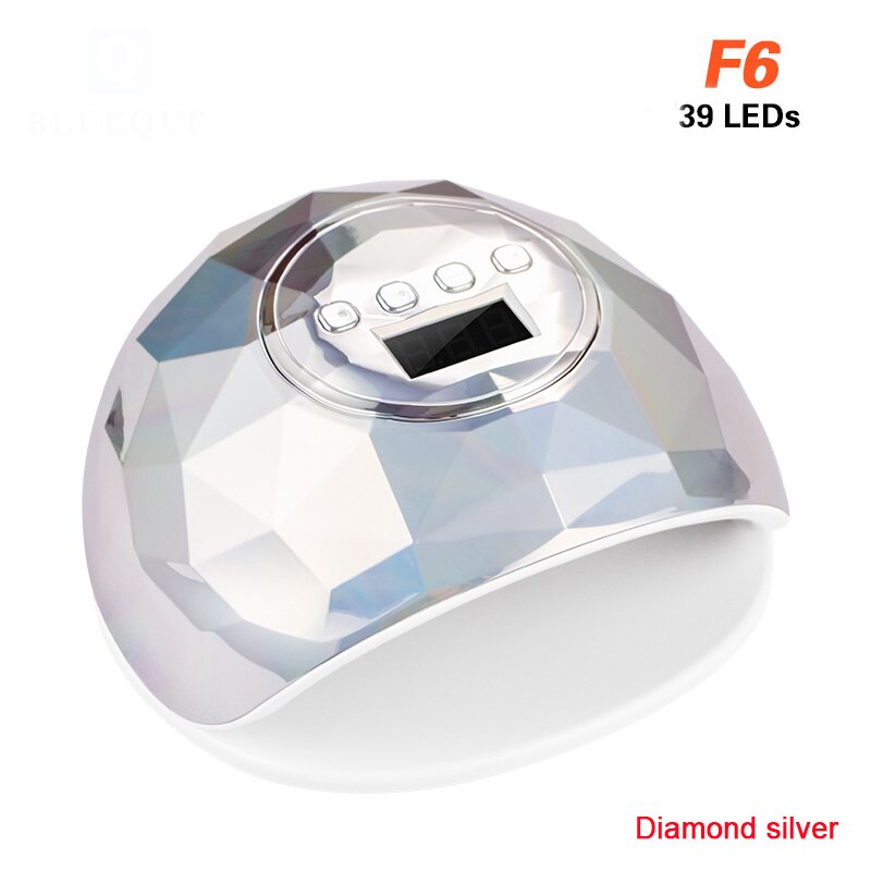 Secador de uñas , lámpara LED UV de 78W para todo tipo de esmaltes de uñas de Gel, 39 Uds. LED de secado rápido, con temporizador y Sensor inteligente: F6-Silver