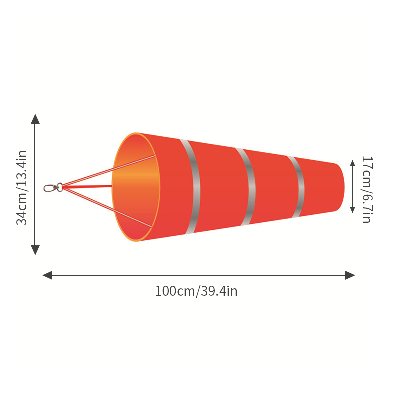 Manchon à vent extérieur 60/80/100cm, mesure de la Direction du vent, ceinture réfléchissante, girouette anti-déchirure pour aéroport, Aviation, jardin, ferme