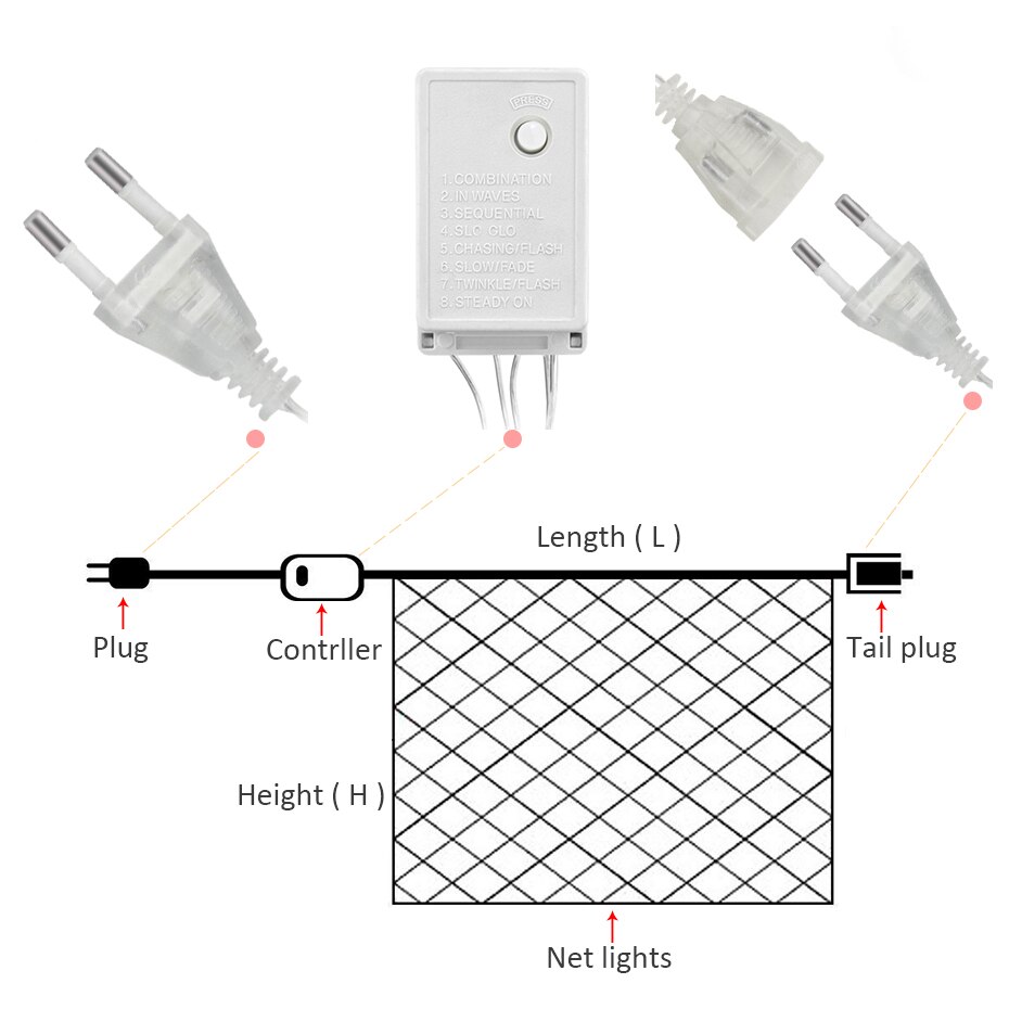 Netto Mash Led String Lights 220V Waterdichte IP44 Led String Lights Outdoor Blauw/Warm Wit/Wit/ rgb Led Lamp Verlichting