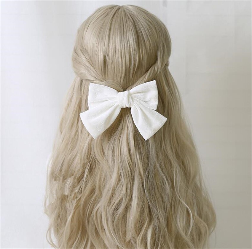 Horquilla Retro de terciopelo para niña, horquilla de Princesa con lazo grande, accesorios para el cabello de Lolita, B1712: color 4