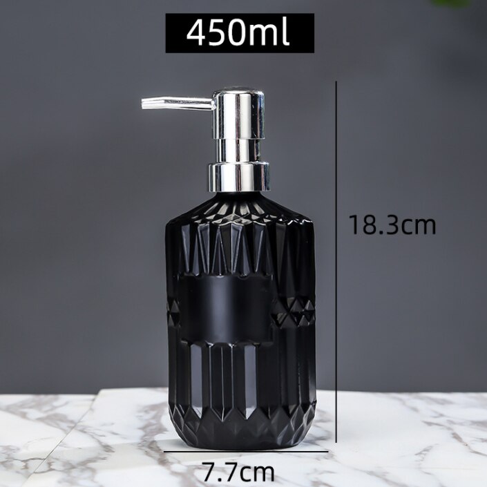 Glass Lotion Bottle Manual Press Soap Dispenser Bottle Fillable Shower Gel Shampoo Container Bottles for Bathroom Kitchen: E