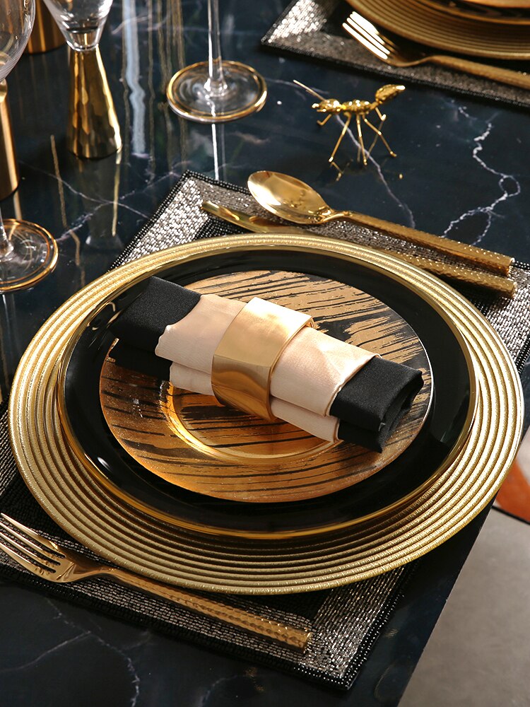 European tableware set light luxury American steak plate knife and fork luxury Western food plate table set table home