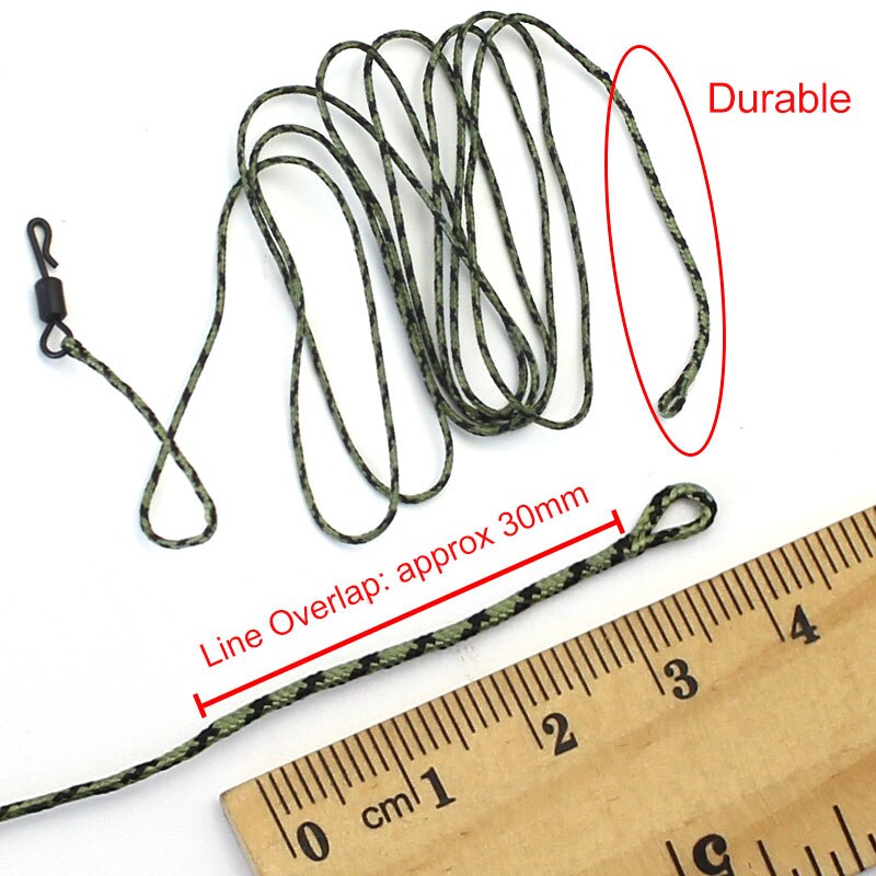 100cm leadcore karpe fiskeline håndlavet klar bundet krog links hår rig gruppe flettet line bly klip karpe fiskegrej kit