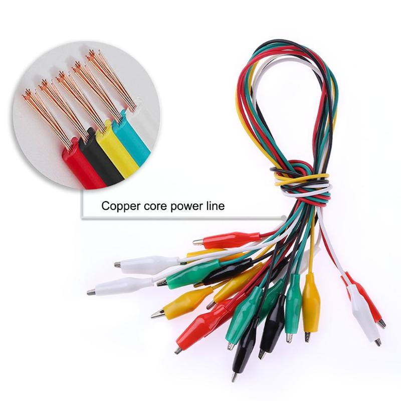 10pcs 50cm Alligator Clips Electrical DIY Test Leads Alligator Double-ended Crocodile Clips Roach Clip Test Jumper Wire