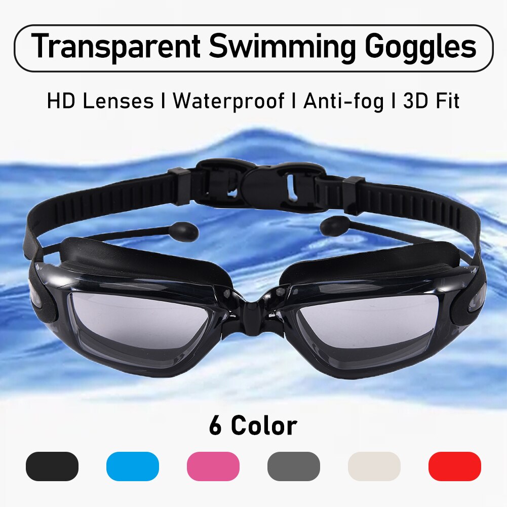 Zwembril Zwemmen Bril Met Oordopjes Neus Clip Transparante Waterdichte Siliconen Optische Duiken Bril
