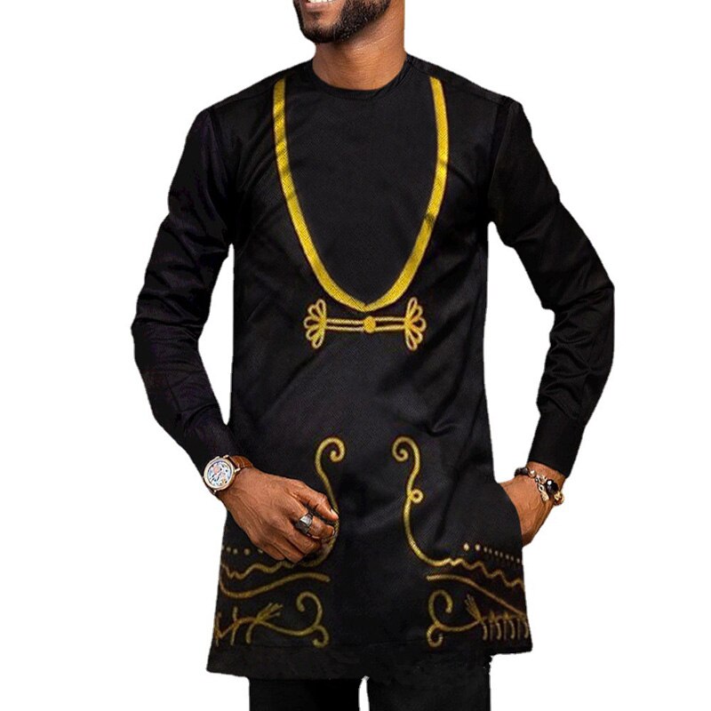 Dashiki túnica Africana de Hombre Ropa de África vestido de hip hop Camisas casual vestido africano ropa: XXL