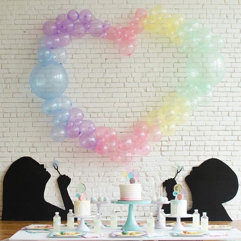 30pcs 12inch Crystal Neon Latex Balloon Pastel Round Bubble Balloon Birthday Unicorn Party Baby Shower Wedding Decorations