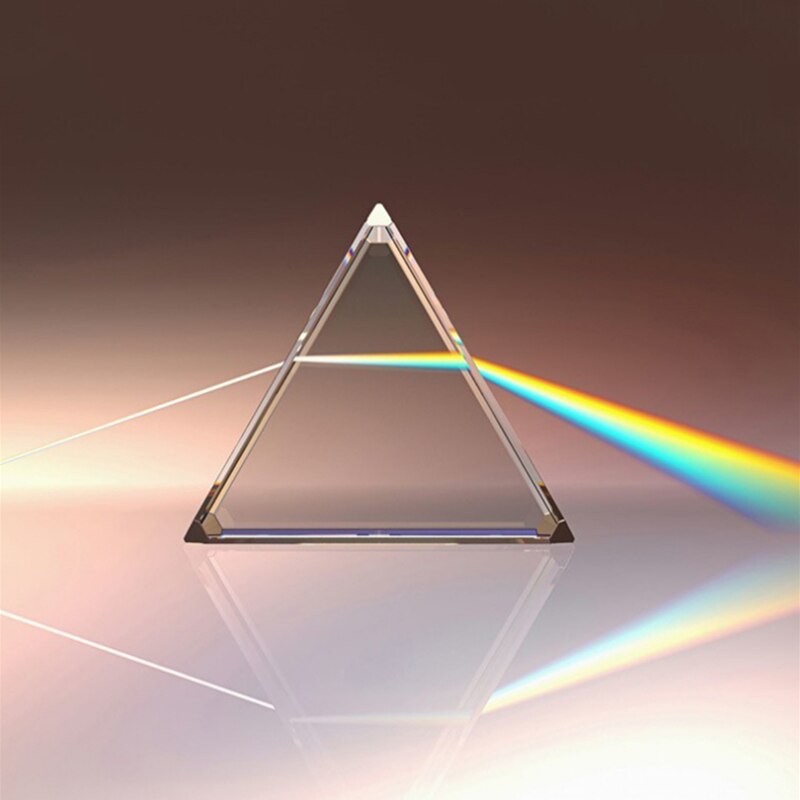 Prisma triangular de vidrio óptico, Prisma de refracción de arco iris, prisma triangular colorido, instrumento de enseñanza de fotografía, 25x25x80mm
