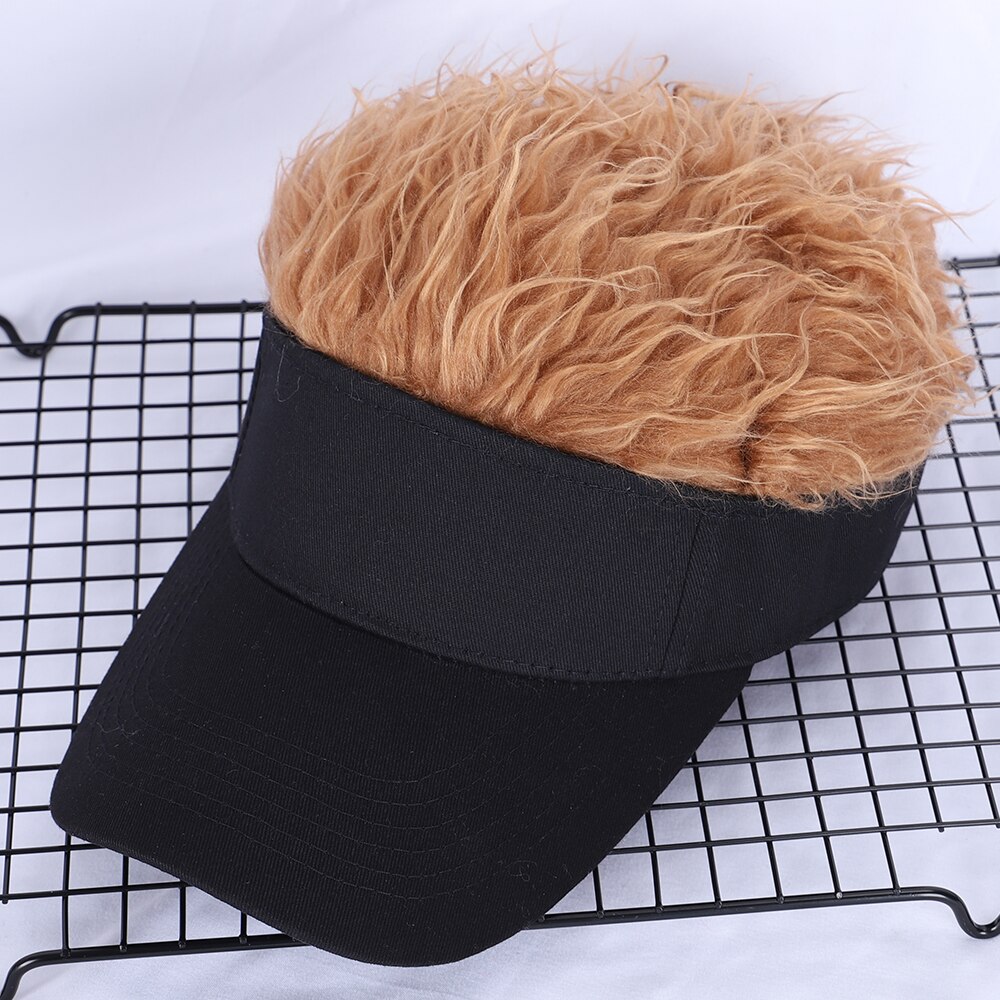 Baseball Cap With Spiked Hairs Wig Baseball Hat With Spiked Wigs Men Women Casual Concise Sunshade Adjustable Sun Visor: Coffee