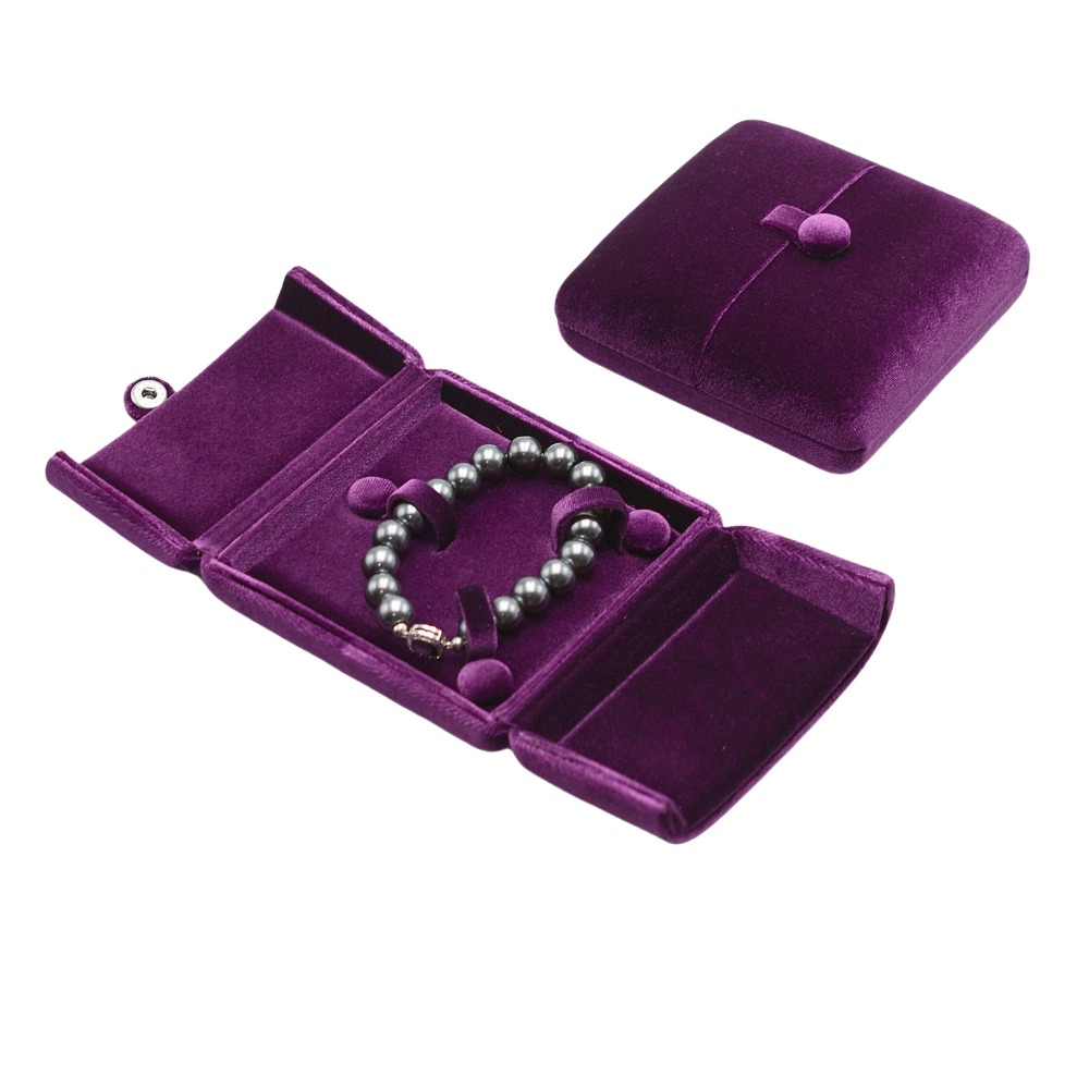 Einfarbig Samt Schmuck Kasten Jahrgang Luxus Halskette Armbinde fallen Organizer Doppel Tür Ringe Träger Kasten Schmuck Lagerung: Blau