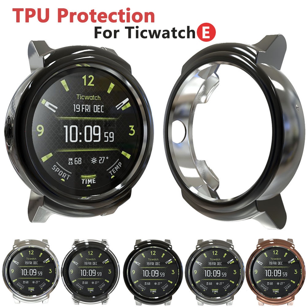 Tpu-beskyttelse silikone cover til ticwatch e smart ur bærbart anti-ridse tilbehør ultra-tyndt blødt