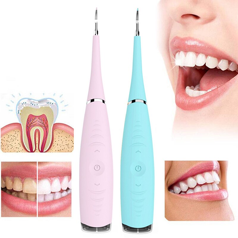 Teeth Whitening Oral Electric Ultrasonic Dental Scaler Sonic Tooth Calculus Remover Teeth Cleaner Stains Tartar Removal Tool