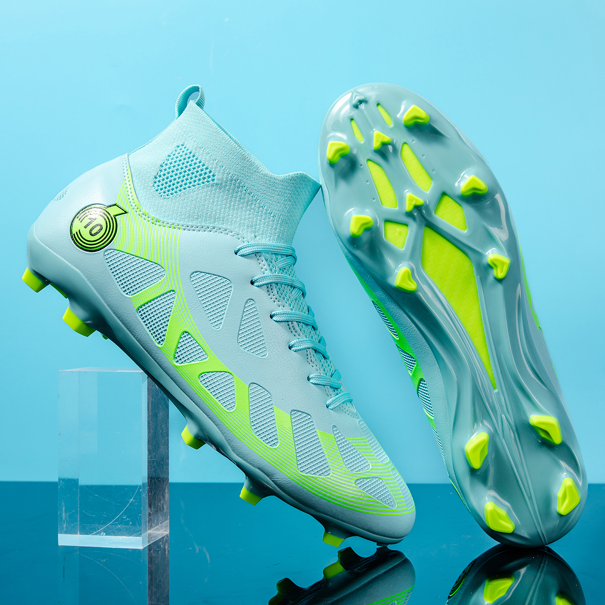 Fußballschuhe AG/FG langer Nagel Kunstrasen draussen professionelle hoch-oben-Sporttrainingsschuhe Herren- und Damennagelschuhe