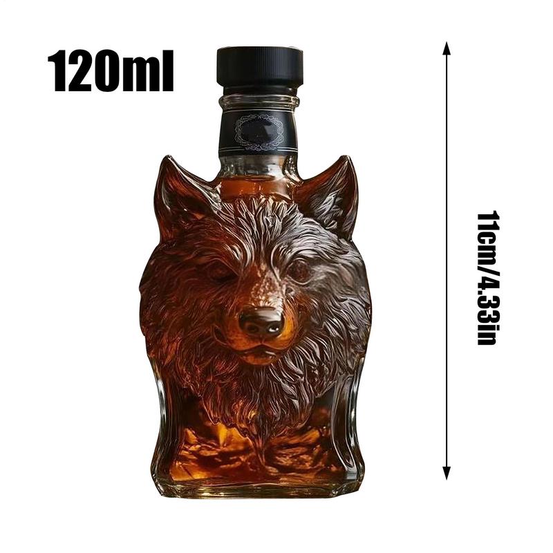 120ml Glass Wine Bottle Animal Statue Whiskey Liquor Decanter Bottle Wine Container For Alcohol Tabletop Decoration For Home Bar